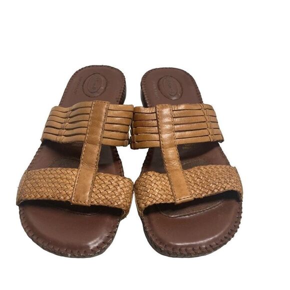DR. SCHOLLS Betty Women’s Brown Leather Sandals Size 8 - Picture 2 of 8